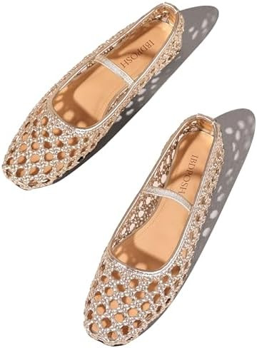 Woven Ballet Flats Shoes for Women with Strap Charming Comfortable Casual Elegance Flat Mary Jane... | Amazon (US)