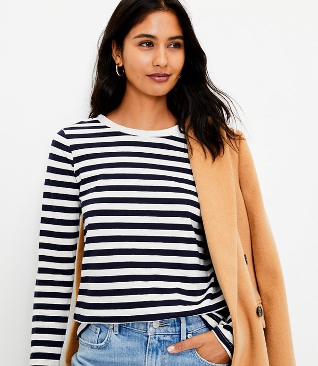 Striped Long Sleeve Everyday Tunic Tee    $34.50     3.4 (5)Write a review | LOFT