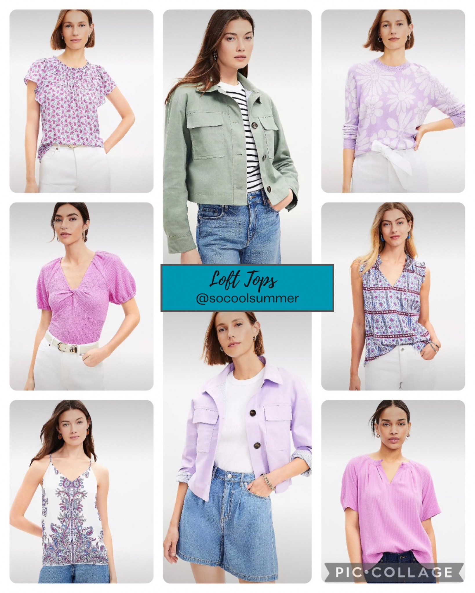 Tops at Loft for summers
Jackets in soft summer green, light summer lavender
Orchid color and the prints here are best for cool summer

#hocsummer #coolsummer #lightsummer #softsummer #pastelsummer #darksummer #brownsummer #sweetpeasummer #summerpalette #summerfinds

#LTKfindsunder50 #LTKworkwear #LTKsalealert