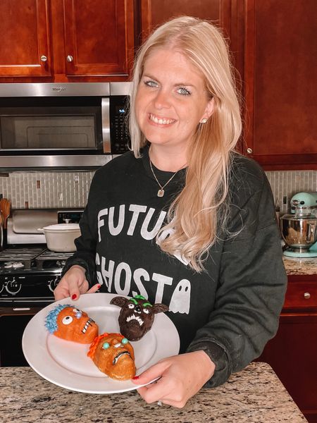Linking my sweatshirt, the pan I used to make these skull cakes and a spider tray option.

#LTKHalloween