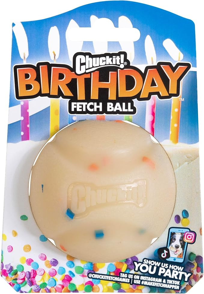 Chuckit! Birthday Fetch Ball, Medium 2.5in, for Dogs 20-60lbs | Amazon (US)