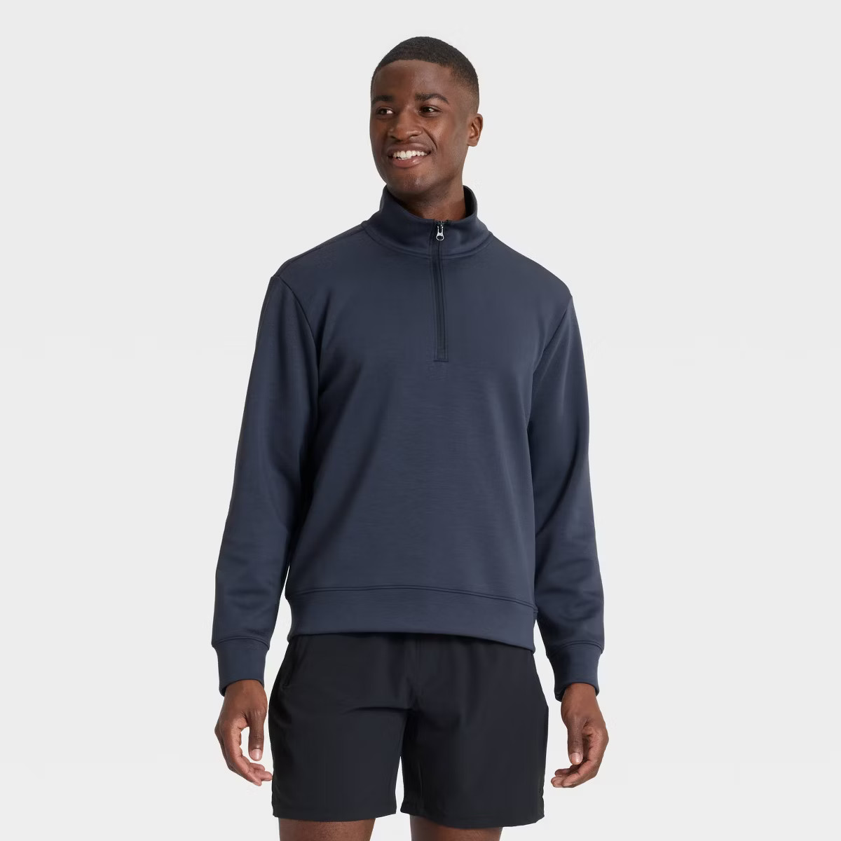 Men's Sleek Spacer Half Zip Sweatshirt - All In Motion™ Dark Blue L | Target