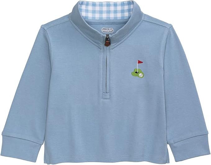 Mud Pie Toddler Boy Blue Golf Quarter Zip Pullover | Amazon (US)