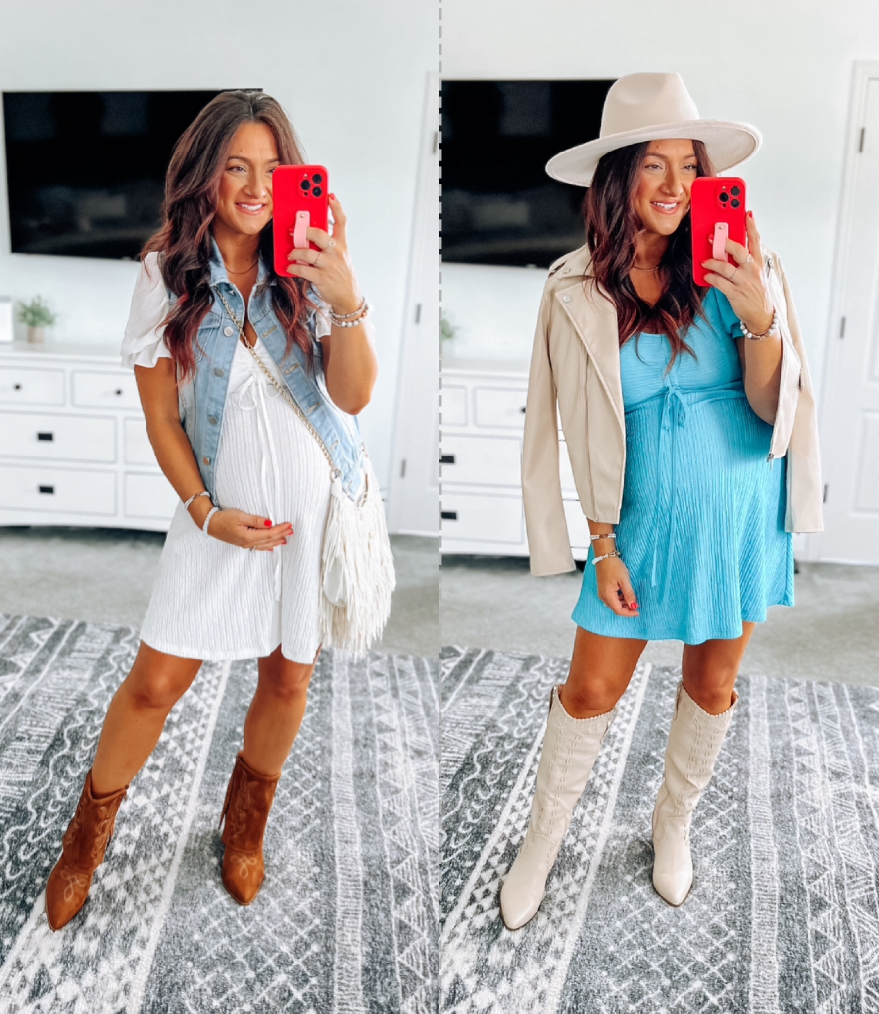 Country concert outfit bump style! Non maternity and bump friendly in my true size small. Size up half in the boots 

#LTKShoeCrush #LTKBump #LTKFindsUnder50