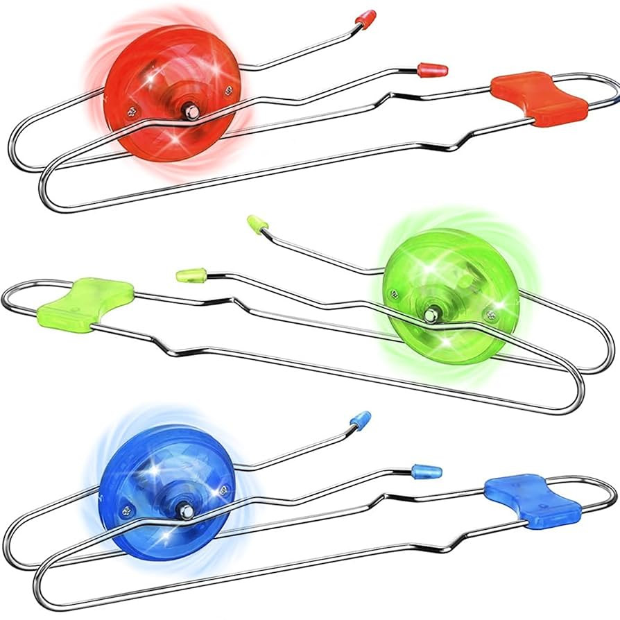 Jishi Retro Magic Rail Twirler 3Pcs Light Up Glow Magnetic Gyro Wheel, Kids Classic Vintage Trick... | Amazon (US)