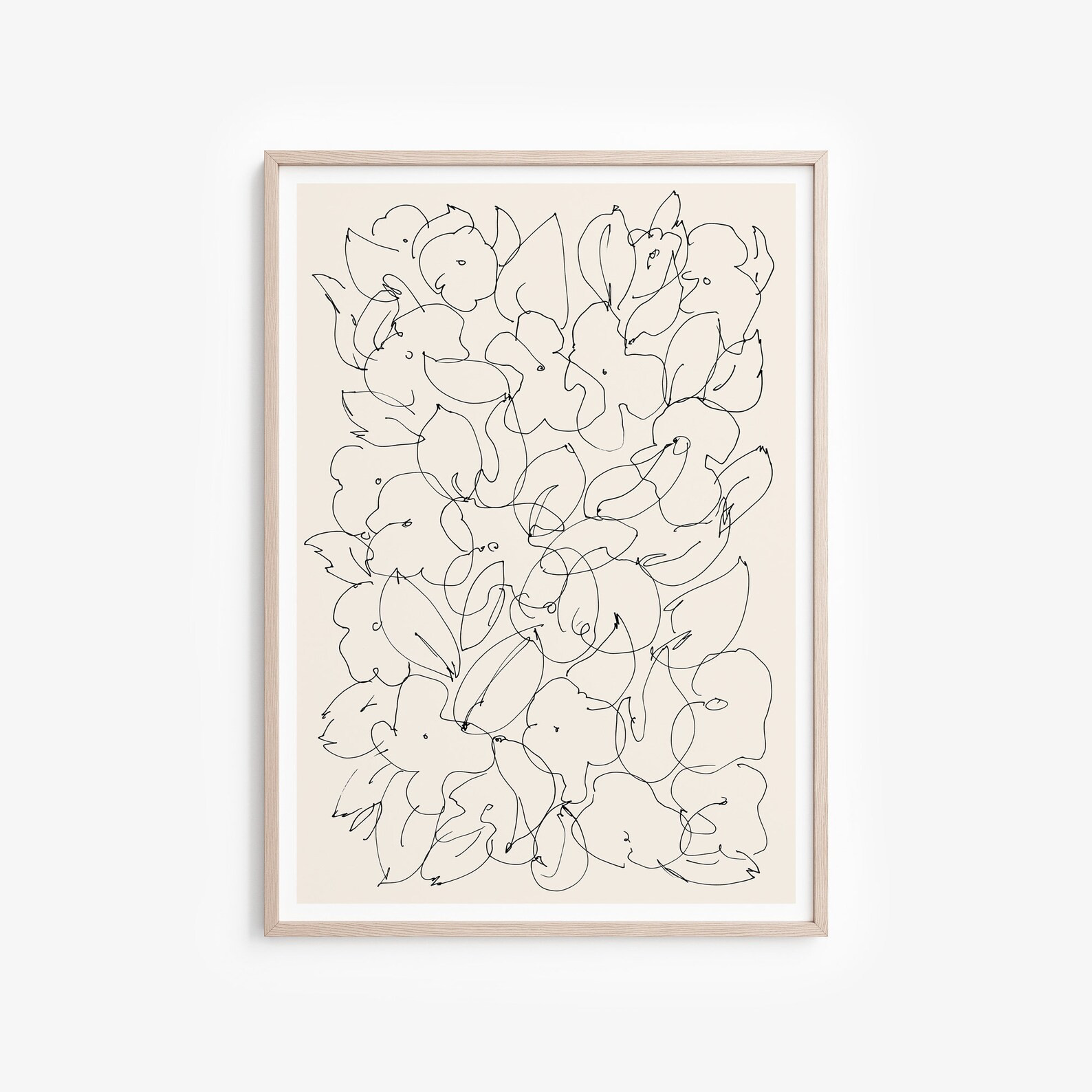 Floral Line Art Poster Scribble Botanical Drawing Painted | Etsy | Etsy (US)