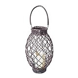 Elements Dark Brown LED Oval Wicker Lantern, 13-Inch | Amazon (US)