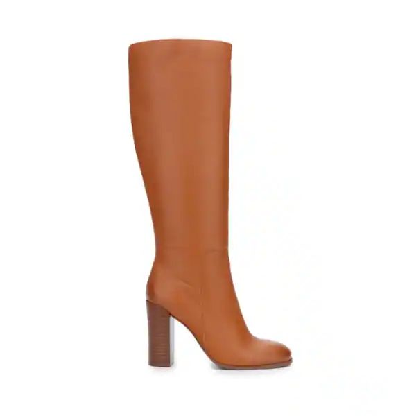 Kenneth Cole New York Women's Leather Justin Block-Heel Tall Boots Cognac - 5 | Bed Bath & Beyond