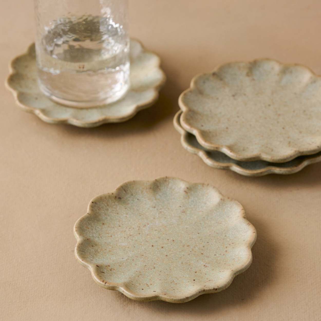 Scalloped Edge Stoneware Coaster Set | Magnolia