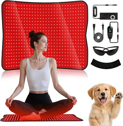 Red Light Therapy Mat for Body - 26.8" x 23.5" RedLight Therapy Pad with 600 LEDs, Near Infrared ... | Amazon (US)