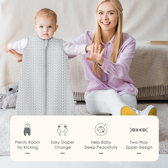 SWEET DOLPHIN Baby Sleep Sack 0-6 Months - 100% Cotton 2-Way Zipper TOG 0.5 Infant Wearable Blank... | Amazon (US)