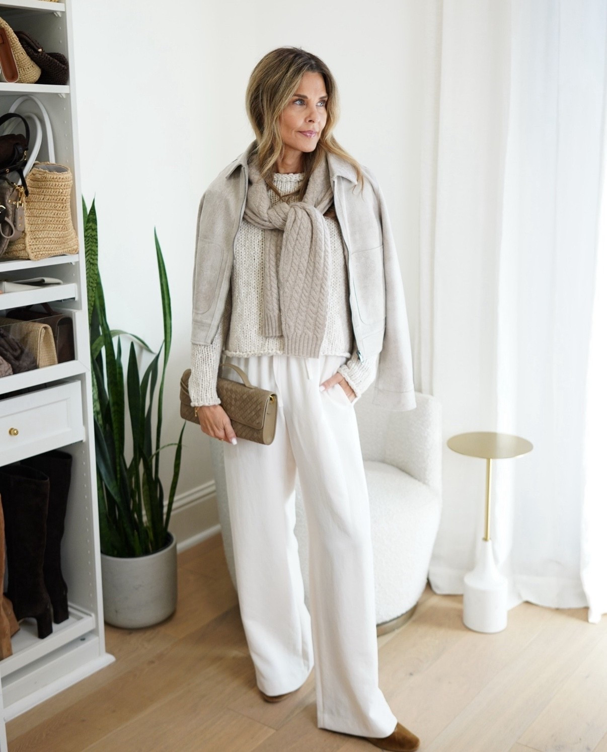 Tonal outfit! I’m 5’6’’.
-Suede jacket size S
-Cableknit cashmere sweater size XS
-Crepe pull on pants XS
-Chunky knit sweater size w

#LTKOver40 #LTKSeasonal #LTKStyleTip