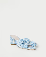 Emilia Blue Plaid Bow Heel | Loeffler Randall