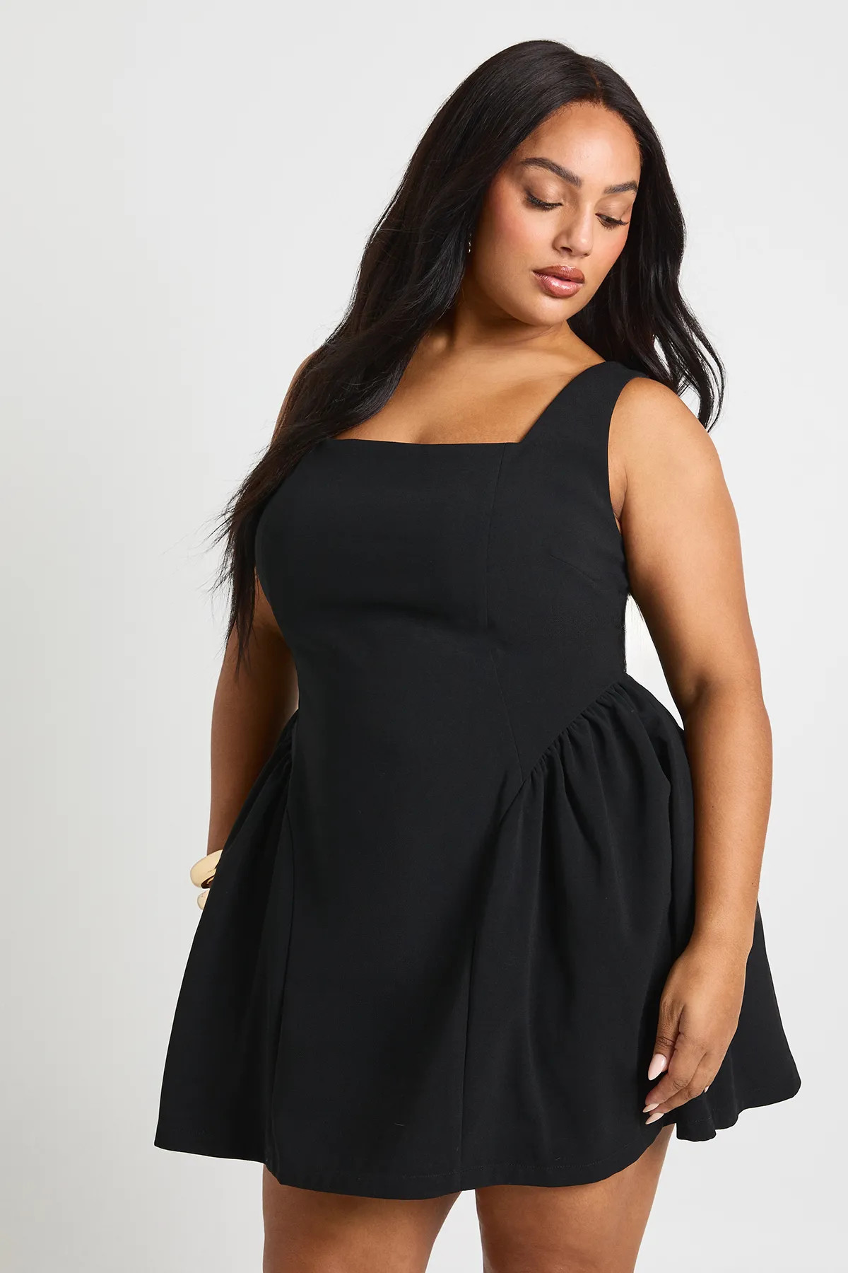 Plus Square Neck Skater Dress | Boohoo.com (UK & IE)