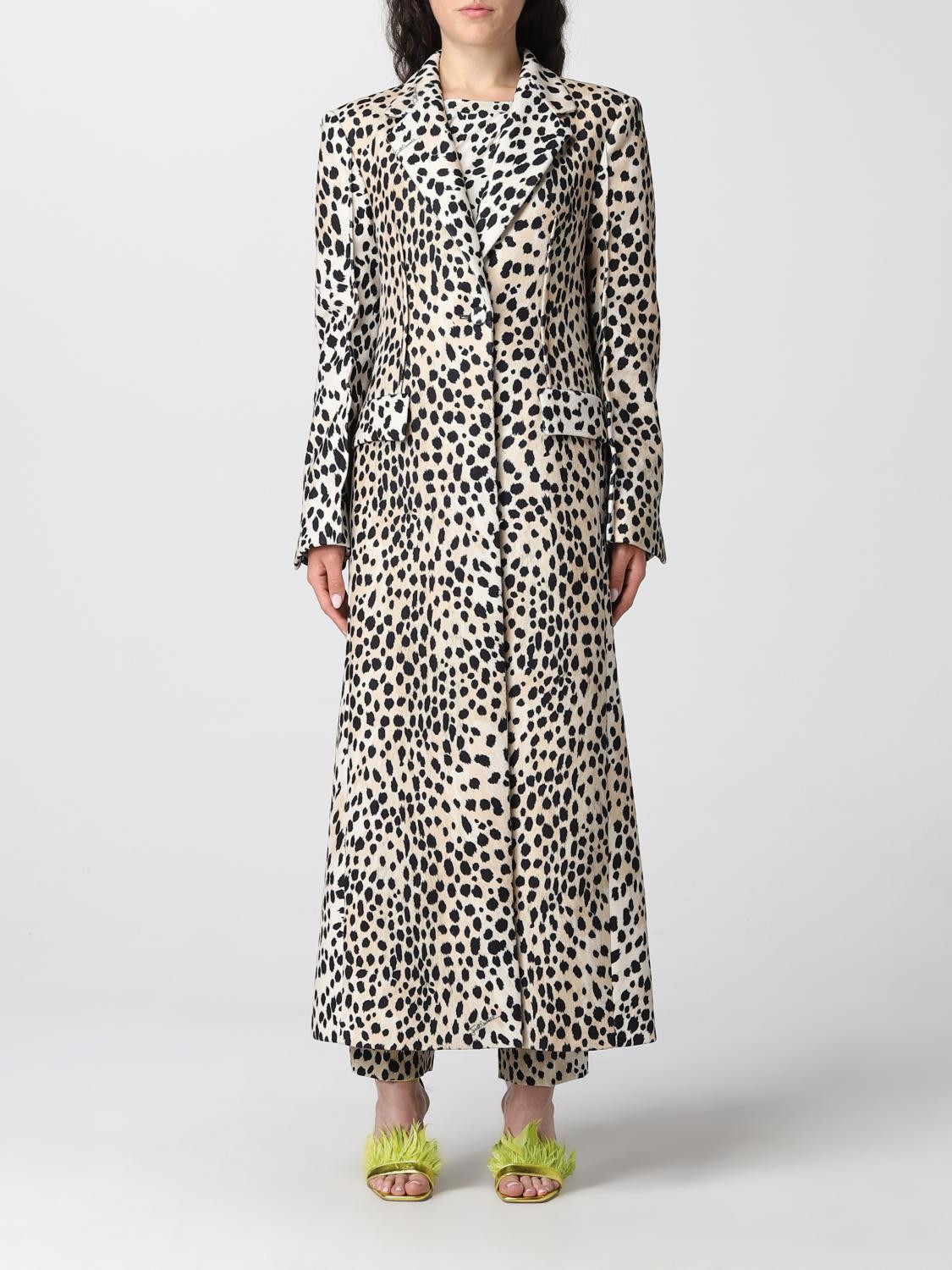 Just Cavalli coat with leopard print | Giglio.com - Global Italian fashion boutique