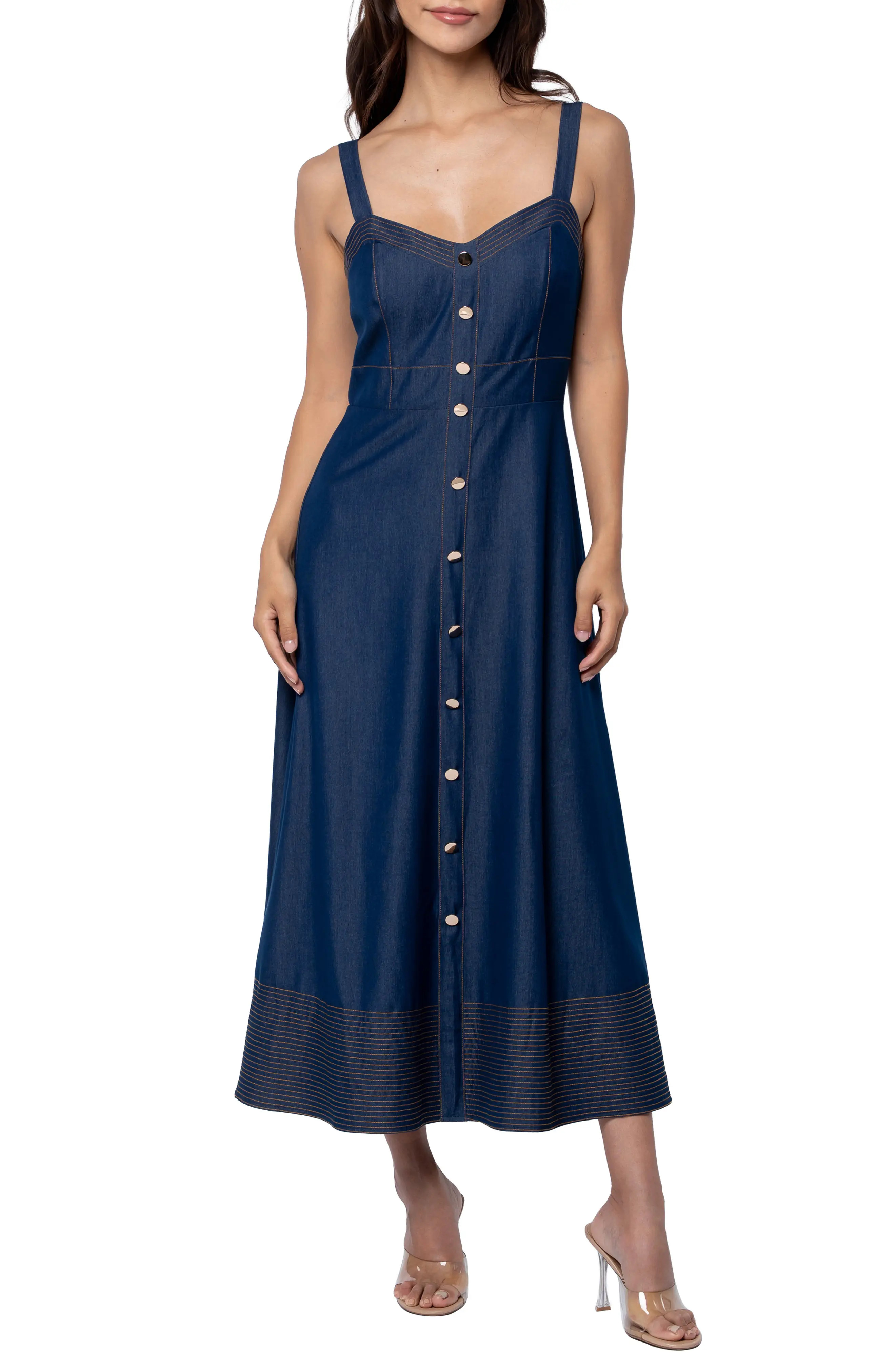 CIEBON Molli Seamed Chambray Sundress (Women) | Nordstrom | Nordstrom