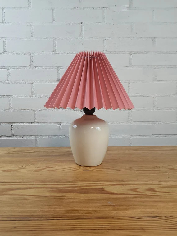 Vintage Ceramic Creamy White Table Lamp With a New Pink | Etsy Greece | Etsy (EU)