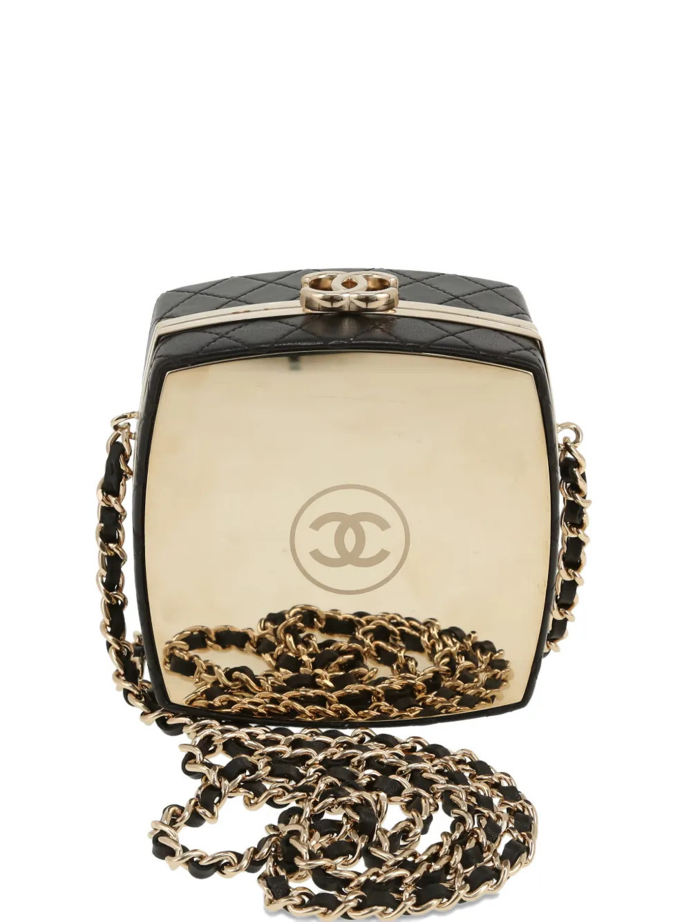 CHANEL Pre-Owned 2021 quilted chain clutch bag - Black | Farfetch Global