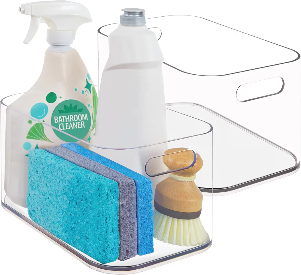 STORi Bliss 10" x 6" Open Clear Pantry Organizer Bin, Set of 2, Plastic Containers with Handle fo... | Amazon (US)