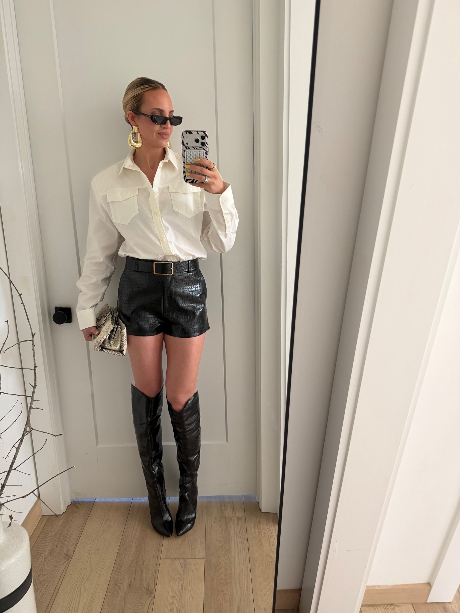 Not able to link the top and I’m wearing a small in the shorts. I linked a couple button up tops below that looks similar to mine though. This was a fun look 🤭￼￼

#LTKOver40 #LTKdayinmylife #LTKTall