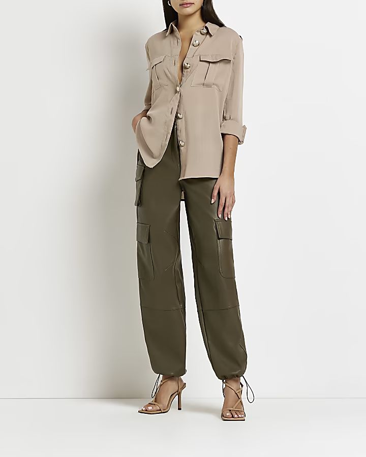 Beige utility shirt | River Island (UK & IE)