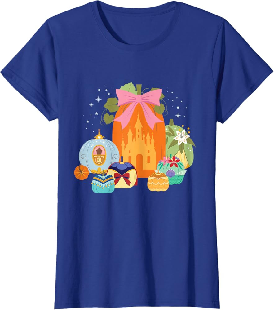 Disney Princess Pumpkins Fall Princesses and Pumpkin Castle T-Shirt | Amazon (US)
