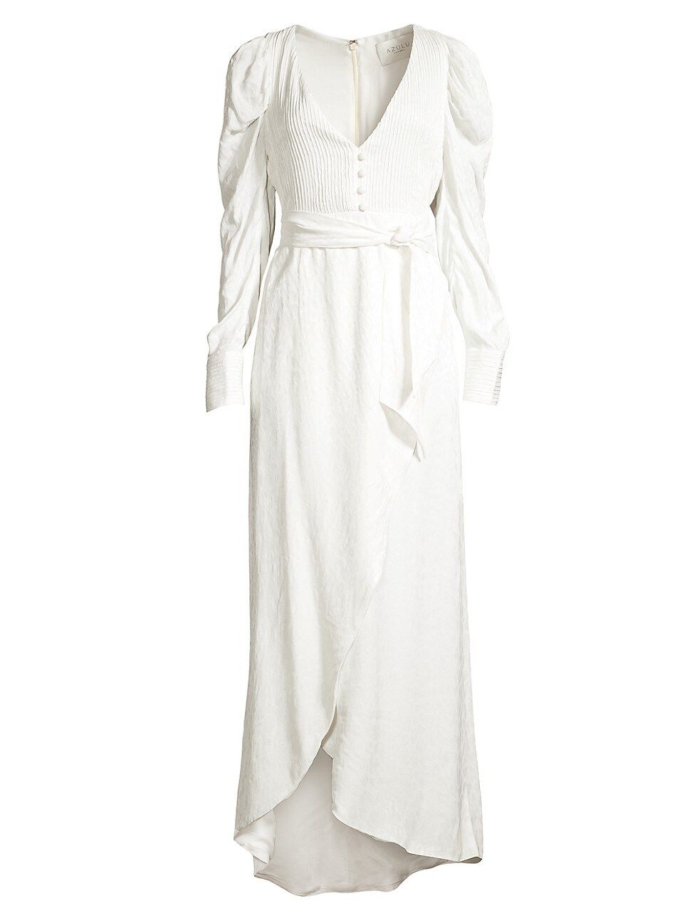 Azulu Women's Roxanne Puff-Sleeve Tulip Dress - White - Size 4 | Saks Fifth Avenue