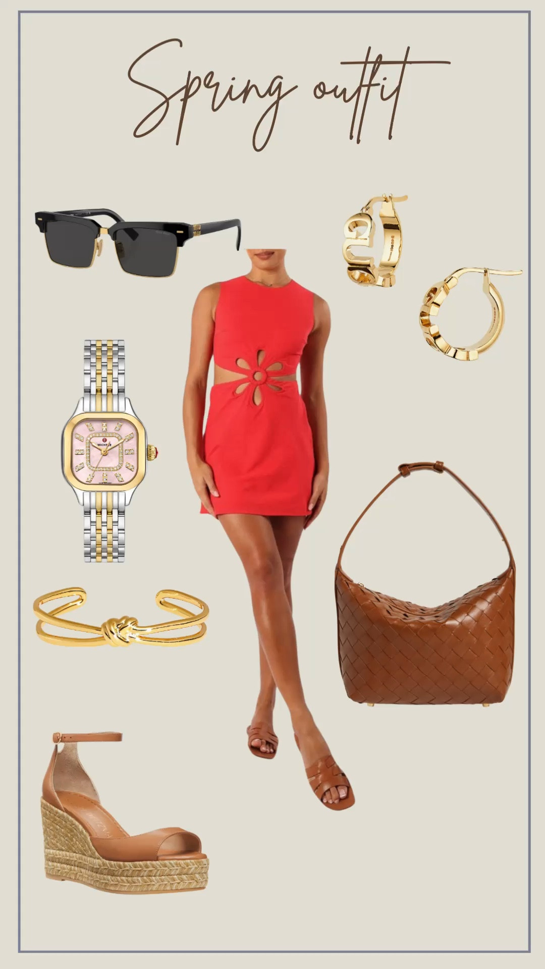 Spring outfit!! Red dress, Stuart weitzman wedges, Michelle watch, bottega veneta bag, Gucci earrings 

#LTKU #LTKSaleAlert #LTKStyleTip