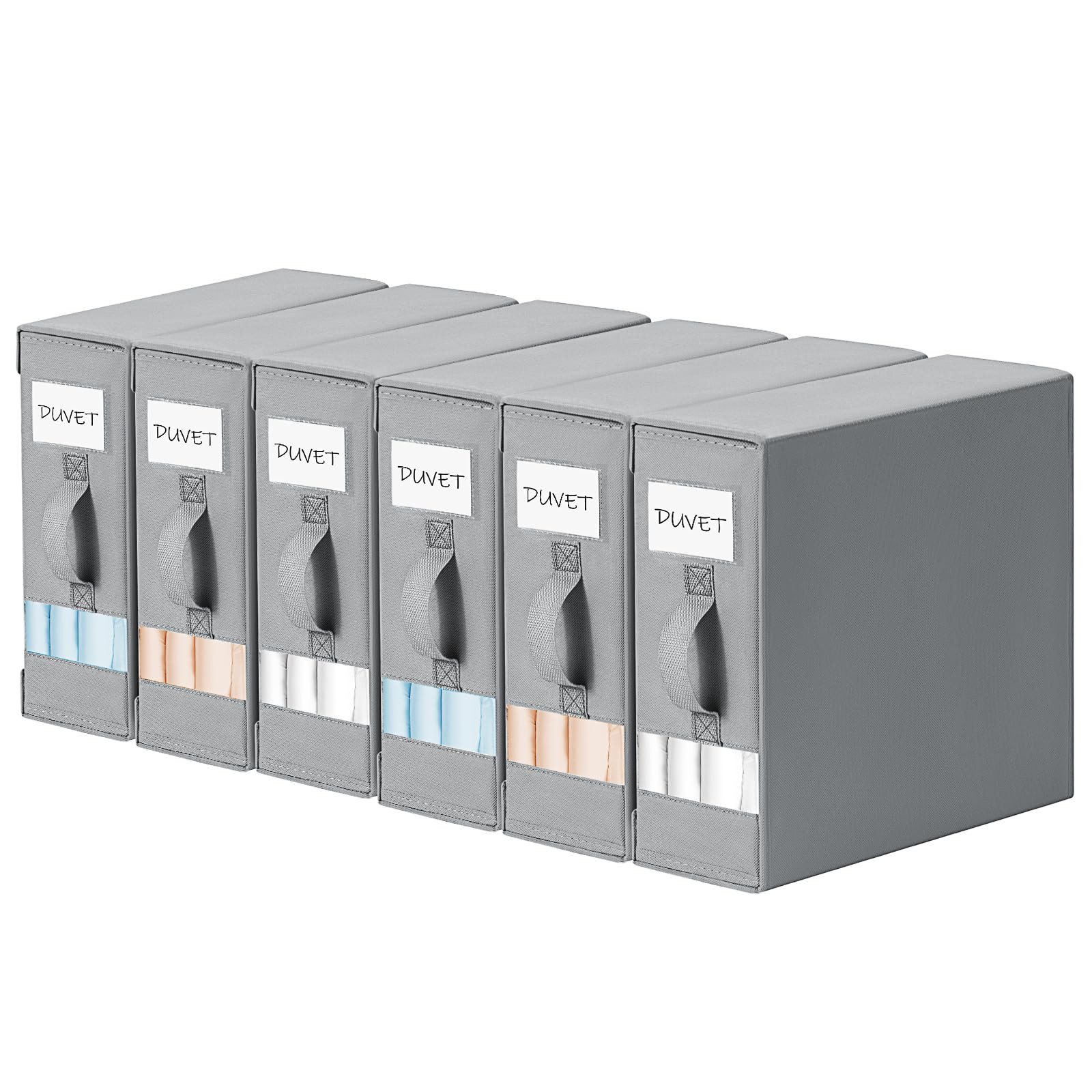 DIMJ Bed Sheet Organizers and Storage 6 Pack - Foldable Sheet Holder for Linen Bedding Storage Bo... | Amazon (US)