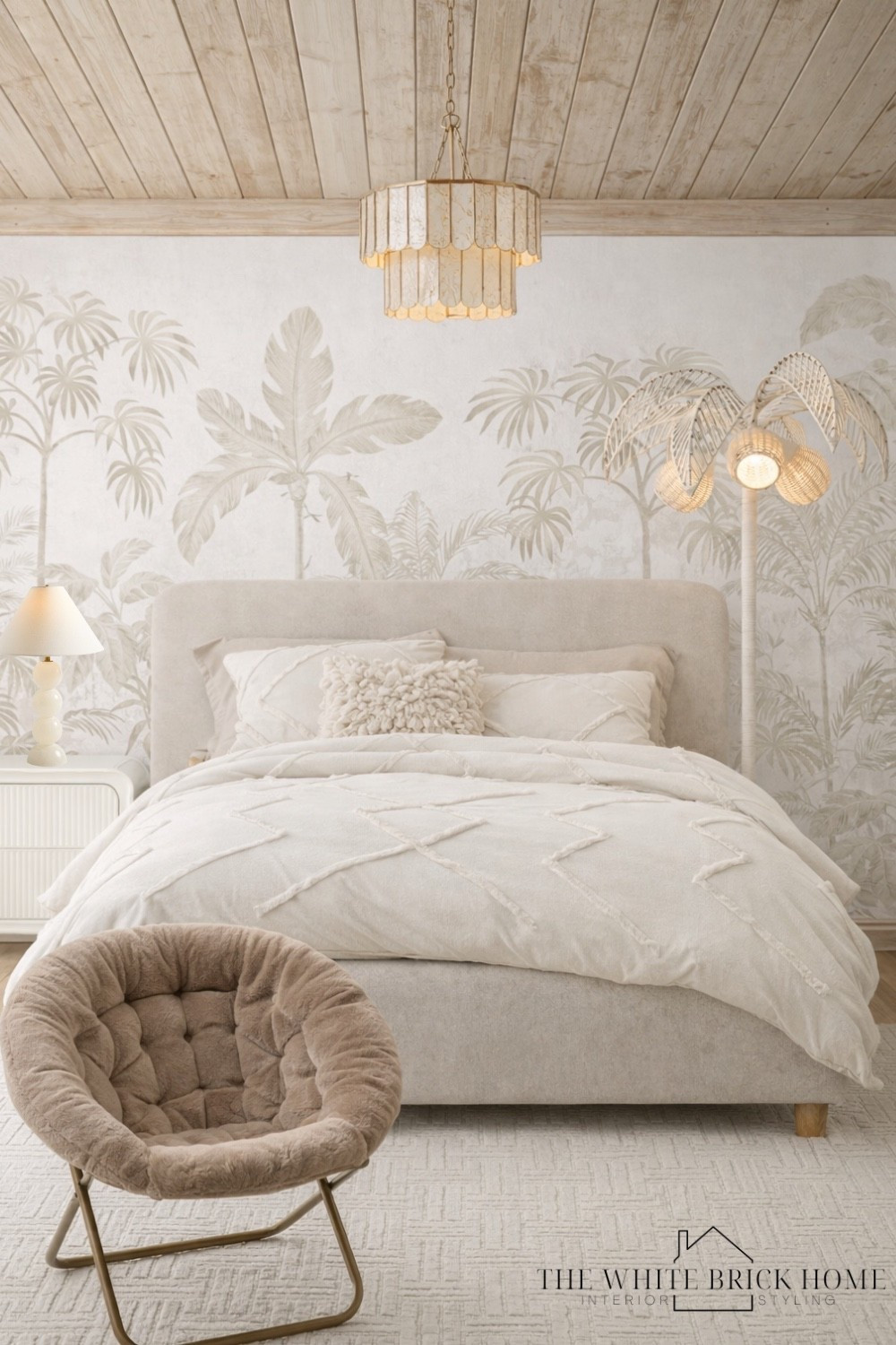 Soft, serene, and effortlessly coastal - this neutral bedroom features layered textures, palm print wallpaper, and statement lighting for an elevated space. 
🖤🖤
Teen girl, teen girls bedroom, bedroom, bed, coastal bedroom, teen girls room design, neutral bedroom, neutral coastal bedroom, girls room bedding, girls room chair, girls room chandelier, girls room furniture, girls room lamp, girls room nightstand, girls room wallpaper, Palm tree wallpaper, coastal decor, coastal bedroom design, coastal room, home decor, home design, teen, teen room, girls room, girls bedroom, wayfair, Amazon, pottery barn teen 


#LTKSaleAlert #LTKHome #LTKKids