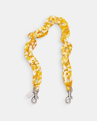 Coach COACHTOPIA Short Chain Strap With Recycled Resin Silver/ Yellow Ck544 | eBay US