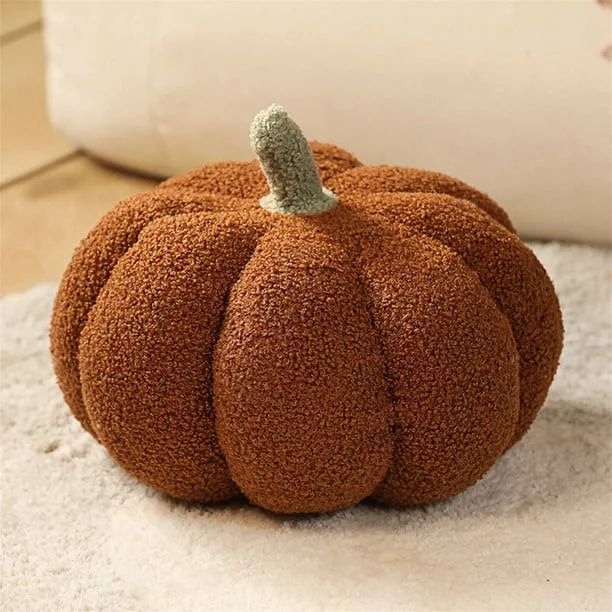 Kripyery Pumpkin Throw Pillows, Happy Halloween Sherpa Fall Decorative Pumpkin Shaped Pillow Cute... | Walmart (US)