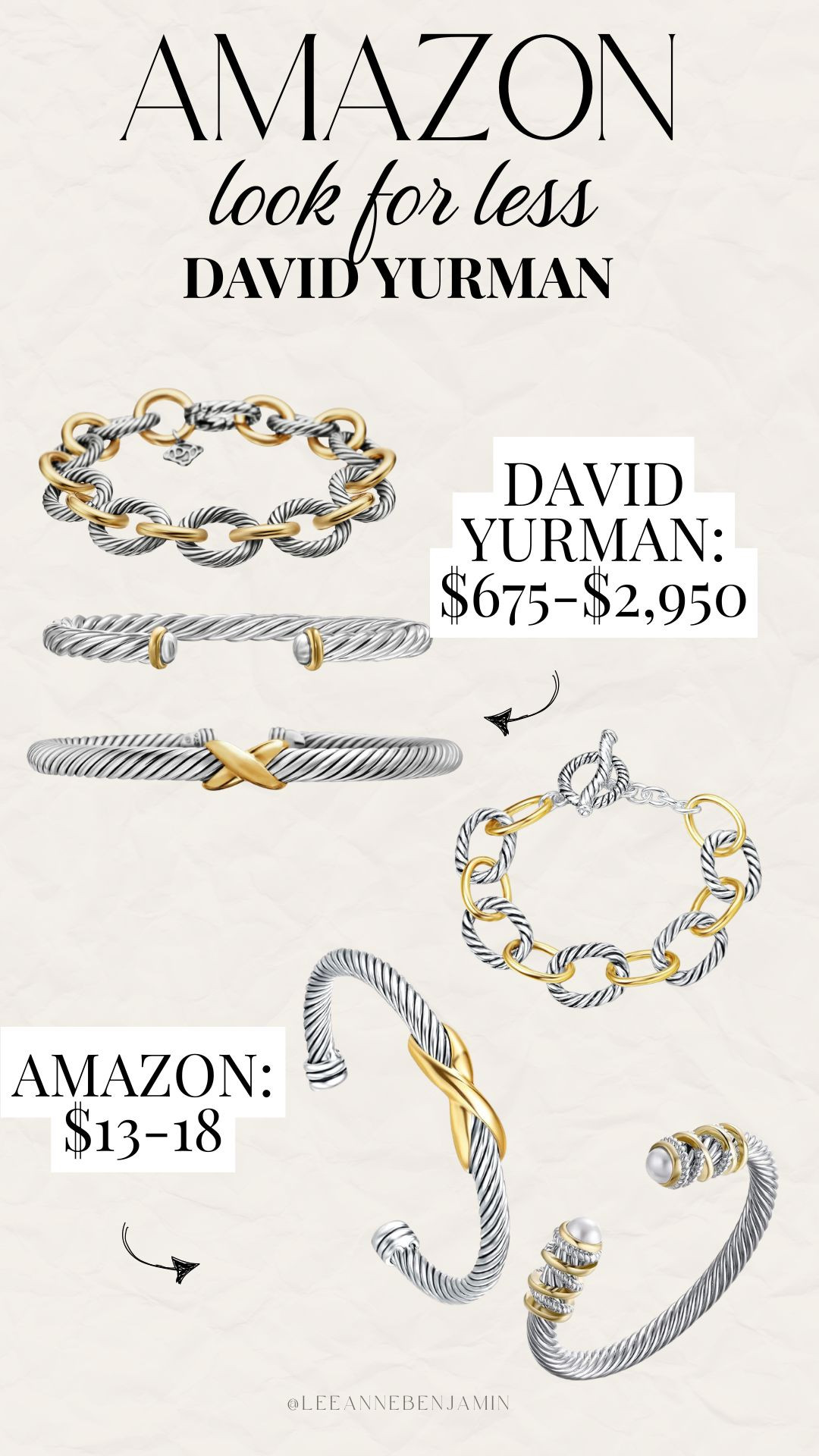 David Yurman stack look for less! 

 #LTKgrwm #LTKootd #LTKSaleAlert