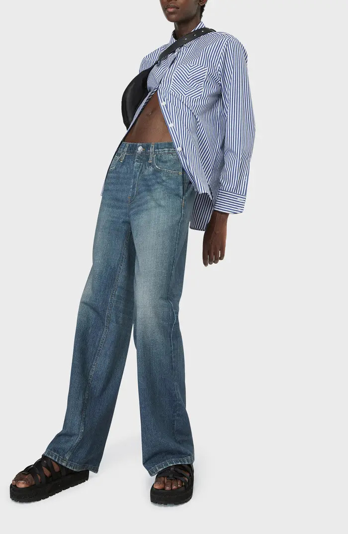 Miramar Trompe L'Oeil Low Rise Wide Leg Pants | Nordstrom