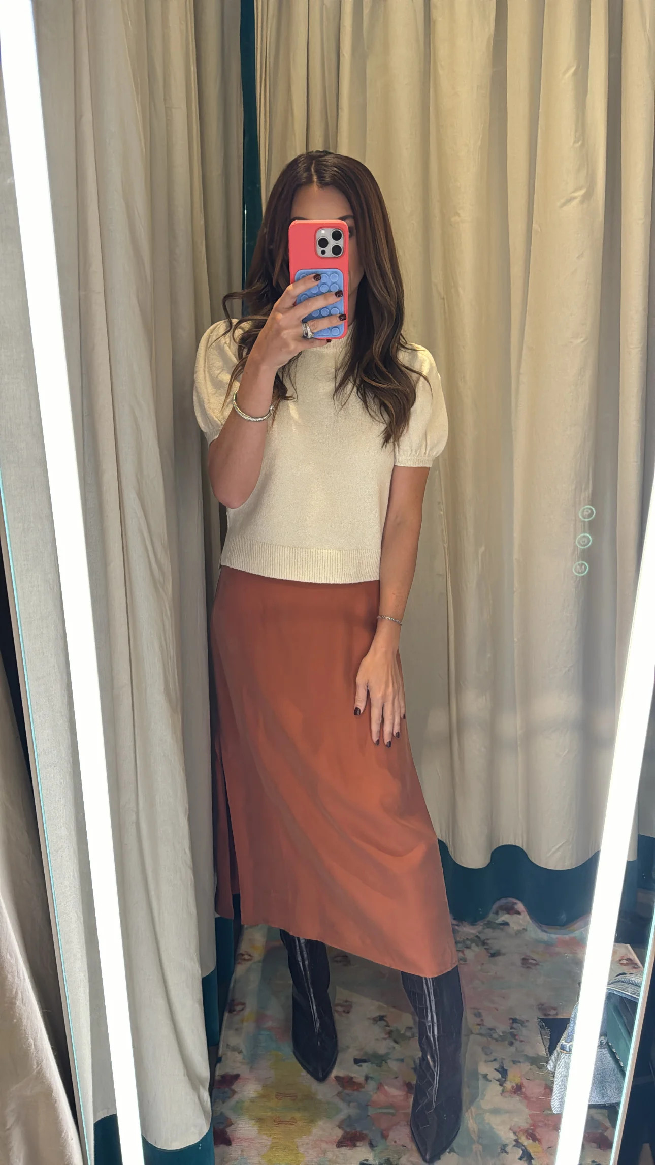 Taline Skirt Orange / Large | Refinery