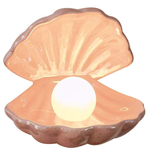 Shell Light LED Accent Lamp Portable Night Light in Shell Desktop Ornament Home Decor for Bedroom Living Room (Pink) | Amazon (US)