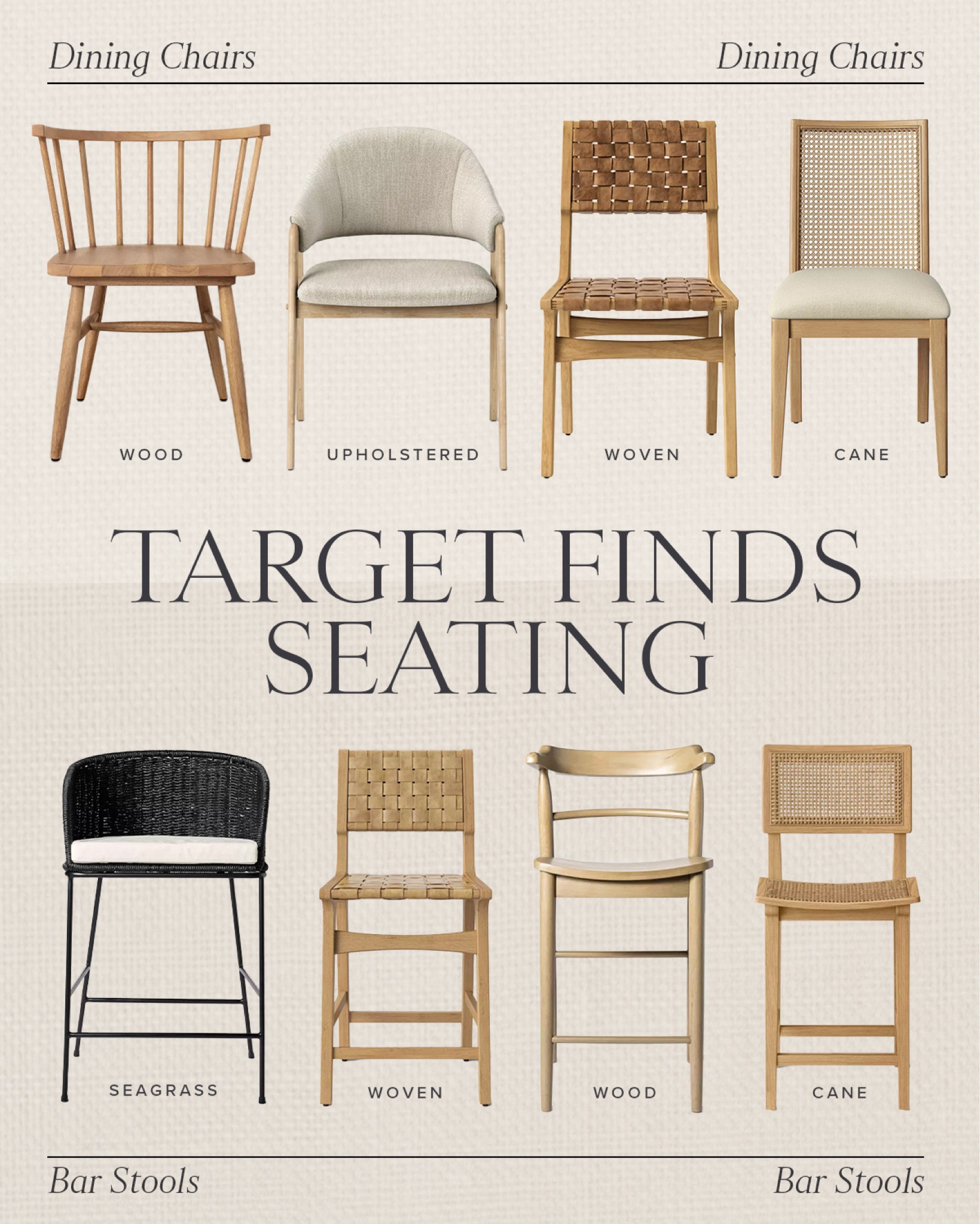 HOME \ Target seating finds - dining chairs and barstools

Kitchen
Dinning room 

#LTKFindsUnder100 #LTKHome