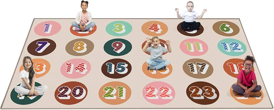 Booooom Jackson Classroom Rug Colorful Seating Classroom Carpet Elementary 24 Seats Preshool Rug ... | Amazon (US)