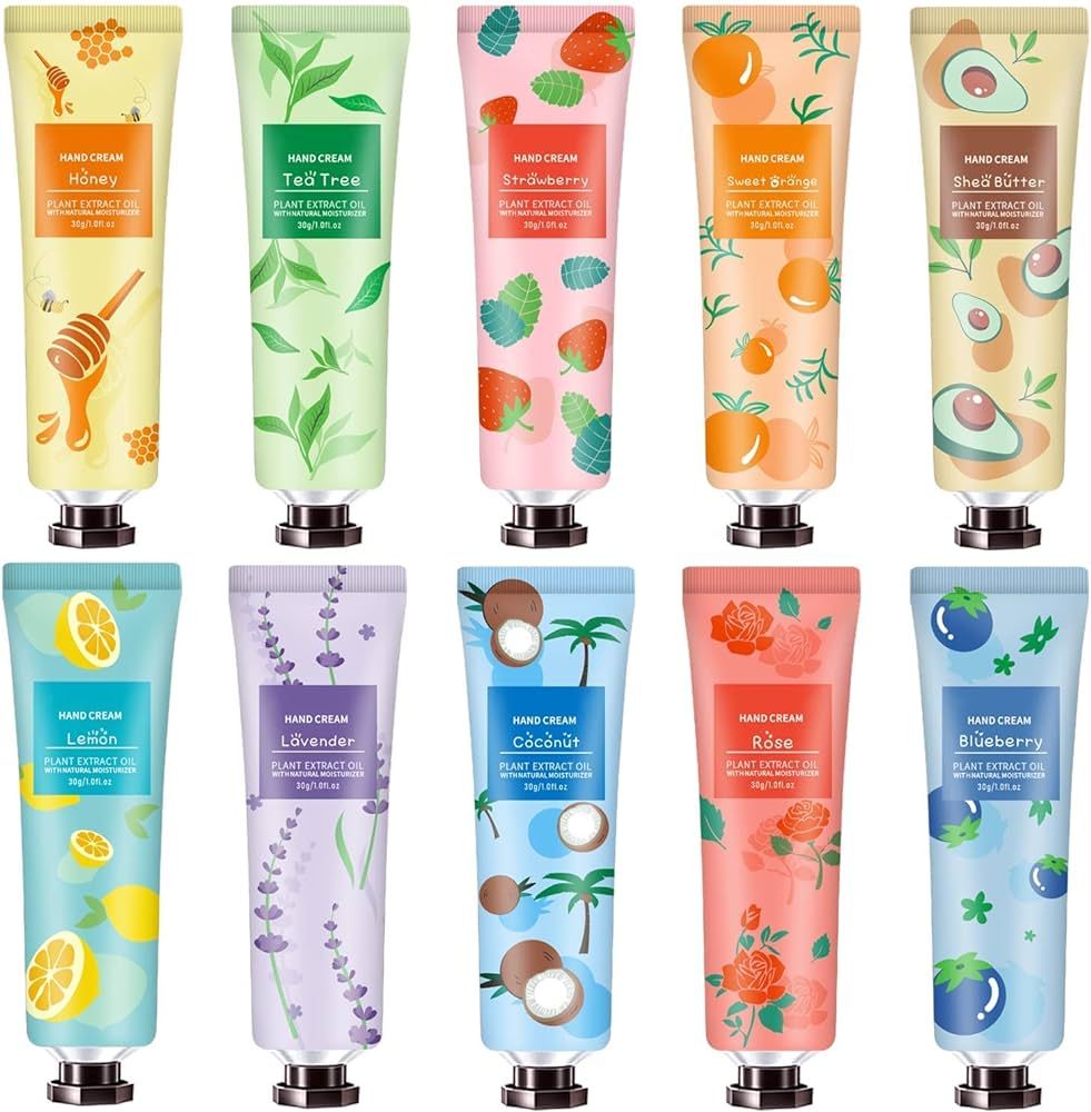 10 Pack Hand Cream for Dry Cracked Hands,Stocking Stuffers for Adults,Christmas Gifts for Women G... | Amazon (US)