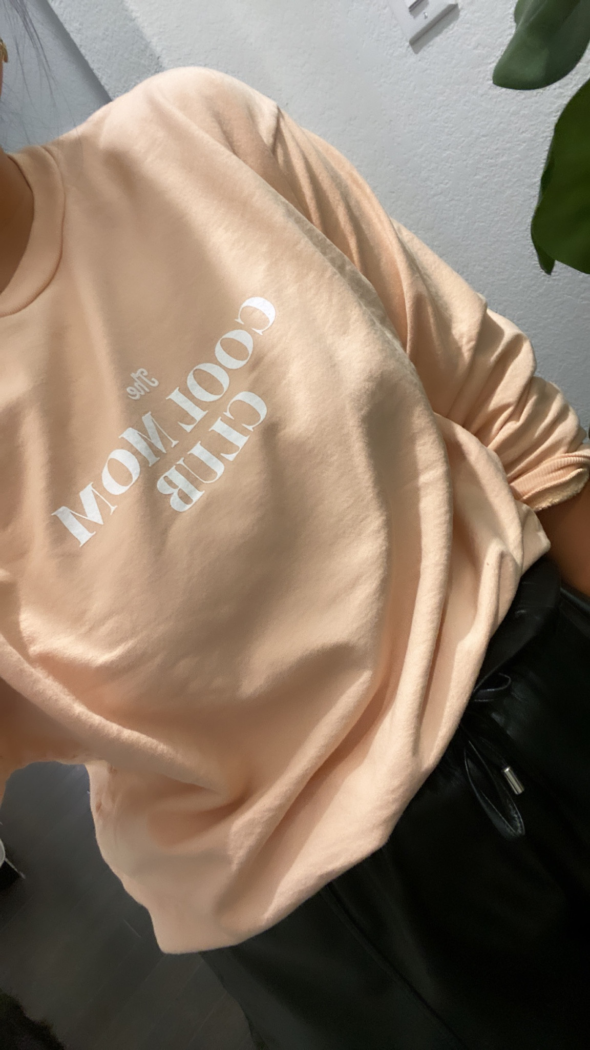 The cool
Mom club sweatshirt

Wearing a large 