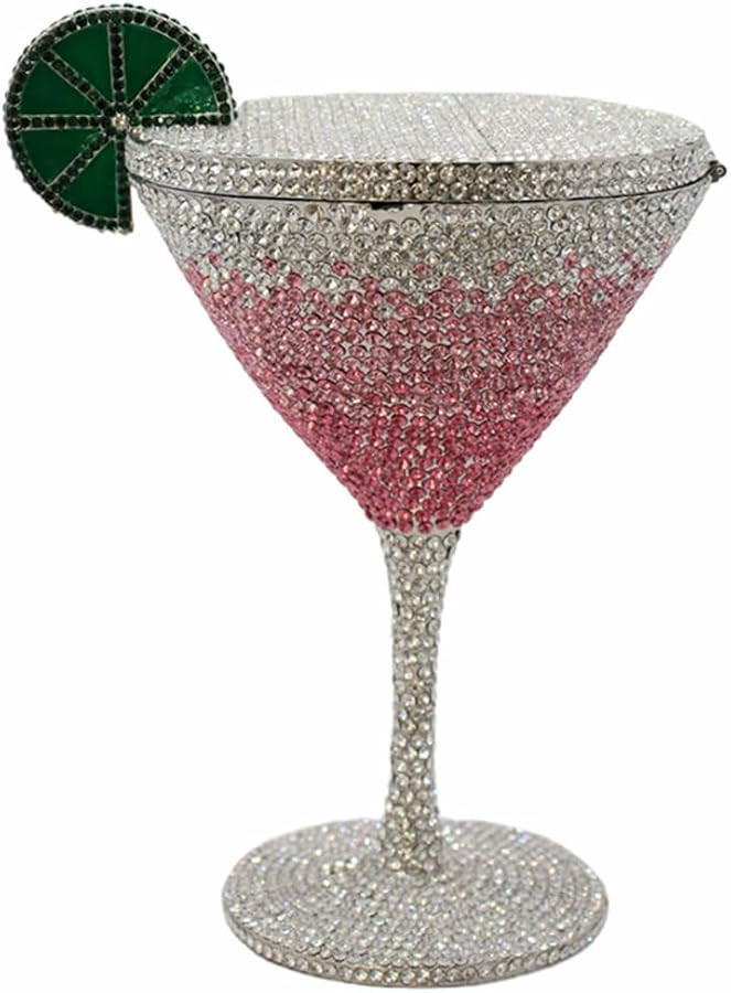 Novelty Goblet Rhinestone Evening Bag Cocktail Cup Diamond Clutch | Amazon (US)
