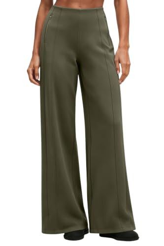 QINSEN Women's Wide Leg Yoga Pants High Waisted Zipper Pockets Stretchy Palazzo Pants with Drawst... | Amazon (US)