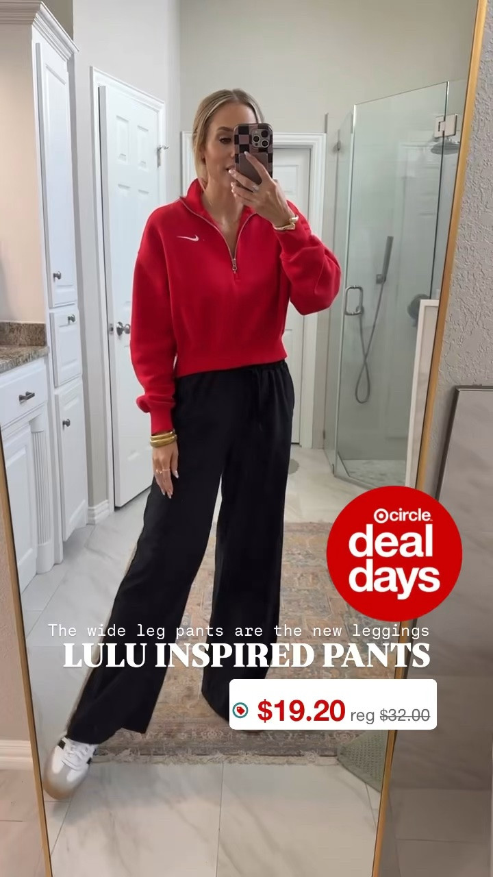 The viral wide leg, comfy pants are on sale for under $20 today!!!!! 

Wearing size s / my tts

#LTKSaleAlert #LTKootd #LTKgrwm