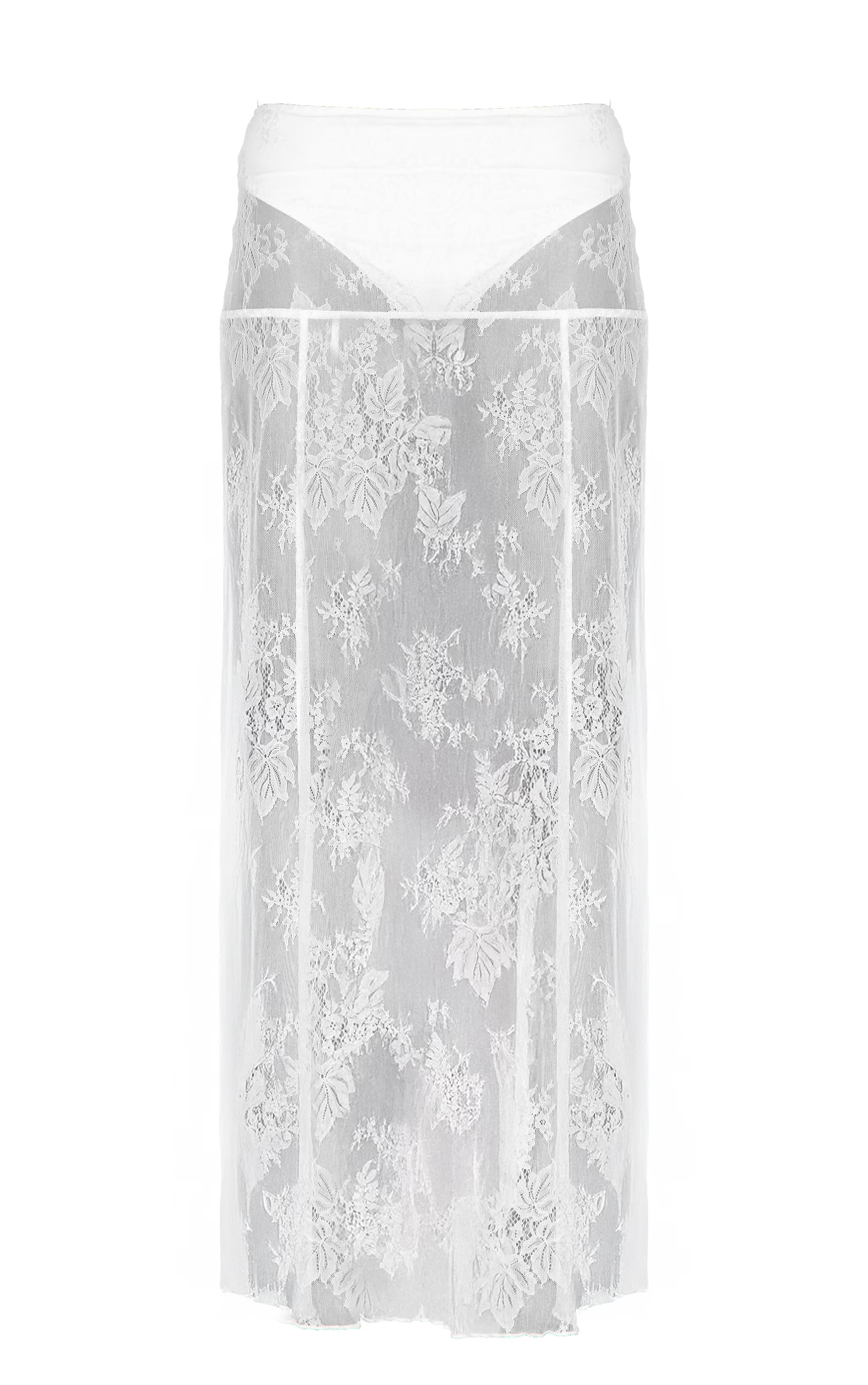 White Knicker Insert Floral Lace Sheer Maxi Skirt | PrettyLittleThing UK