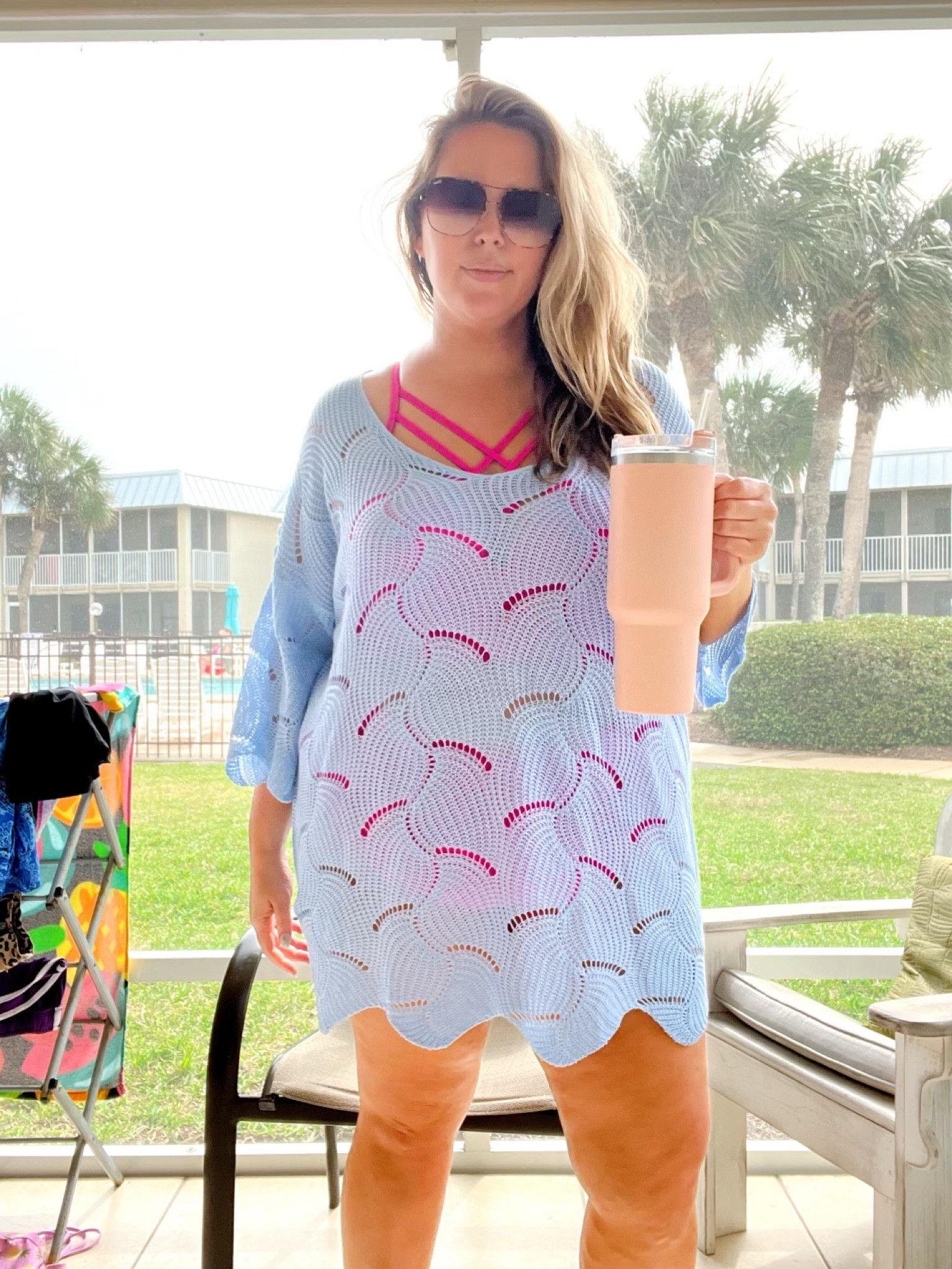 What I Wore: Beach Edition! It was a bit chilly on some days with the wind, so this knit coverup from Amazon was perfect. I have it in the 2XL and it runs true to size. I was worried it wouldn’t be comfortable, but wow - I was so wrong! It’s perfect. Love it way more than I could have imagined. You guys know I can never get enough of my tried and true Stanley cups… and my QUAY sunnies are my most worn, year after year. 

#LTKswim #LTKSeasonal #LTKcurves
