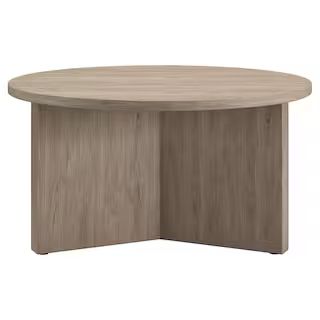 Meyer&Cross Anders 32 in. Antiqued Gray Oak Round Particle Board Top Coffee Table CT1794 - The Ho... | The Home Depot
