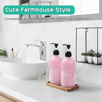 ALELION Dish Soap Dispenser for Kitchen - 16 OZ Glass Hand Soap Dispenser Set with Acacia Wood Tr... | Amazon (US)