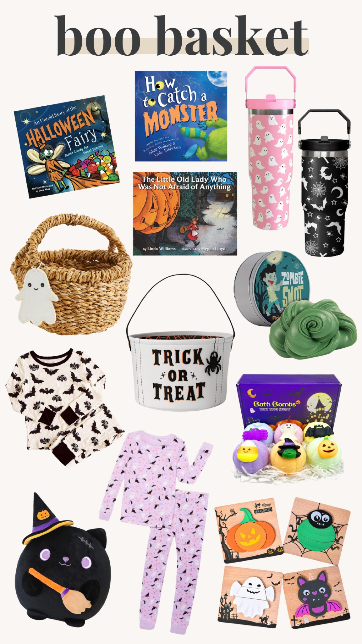 Kids boo basket gift ideas! 


Books, Halloween gifts for kids, trick or treat, pajamas, water bottle, tumbler, bath bombs, toys

#LTKSeasonal #LTKKids #LTKFindsUnder50