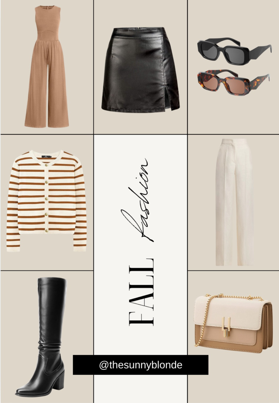 Fall fashion must-haves from Amazon! ✨ Loving this chic jumpsuit, cozy cardigan, and killer boots, all topped off with the perfect purse and stylish shades. Ready to take on the season in style! 🍂


amazon, fall fashion, chic finds, workwear, Amazon finds, Amazon fashion, trendy style, striped cardigan, purse, leather boots, leather skirt, sunglasses

#LTKWorkwear #LTKStyleTip #LTKShoeCrush