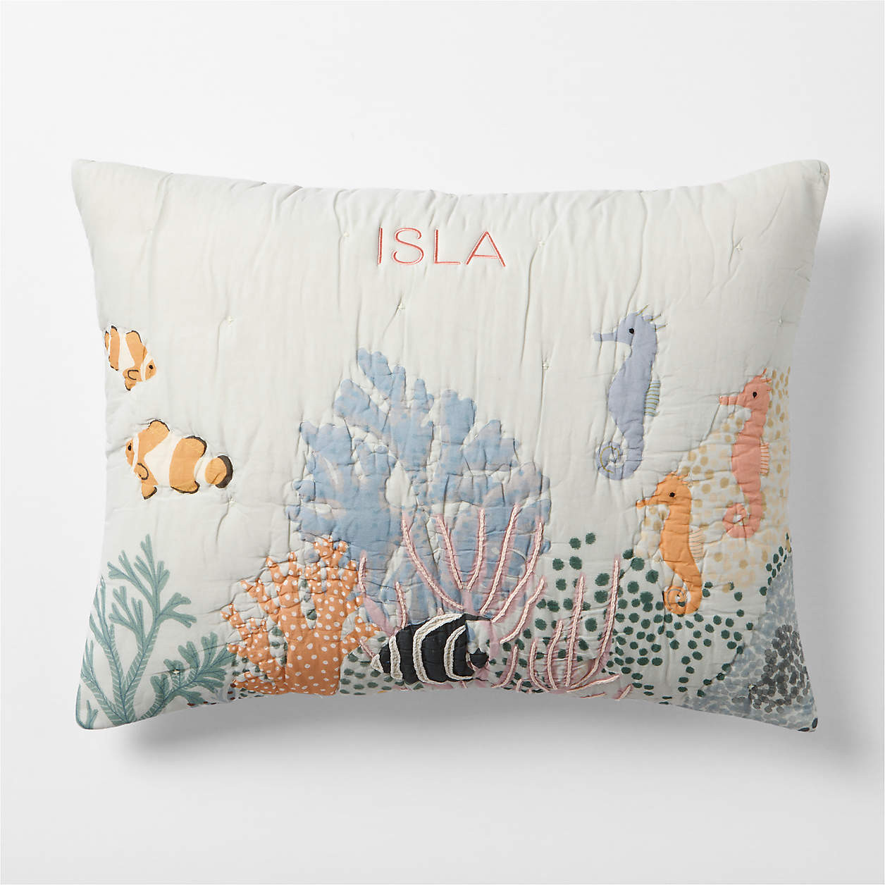 Coral Reef Dreams Organic Cotton Kids Pillow Sham | Crate & Kids | Crate & Barrel